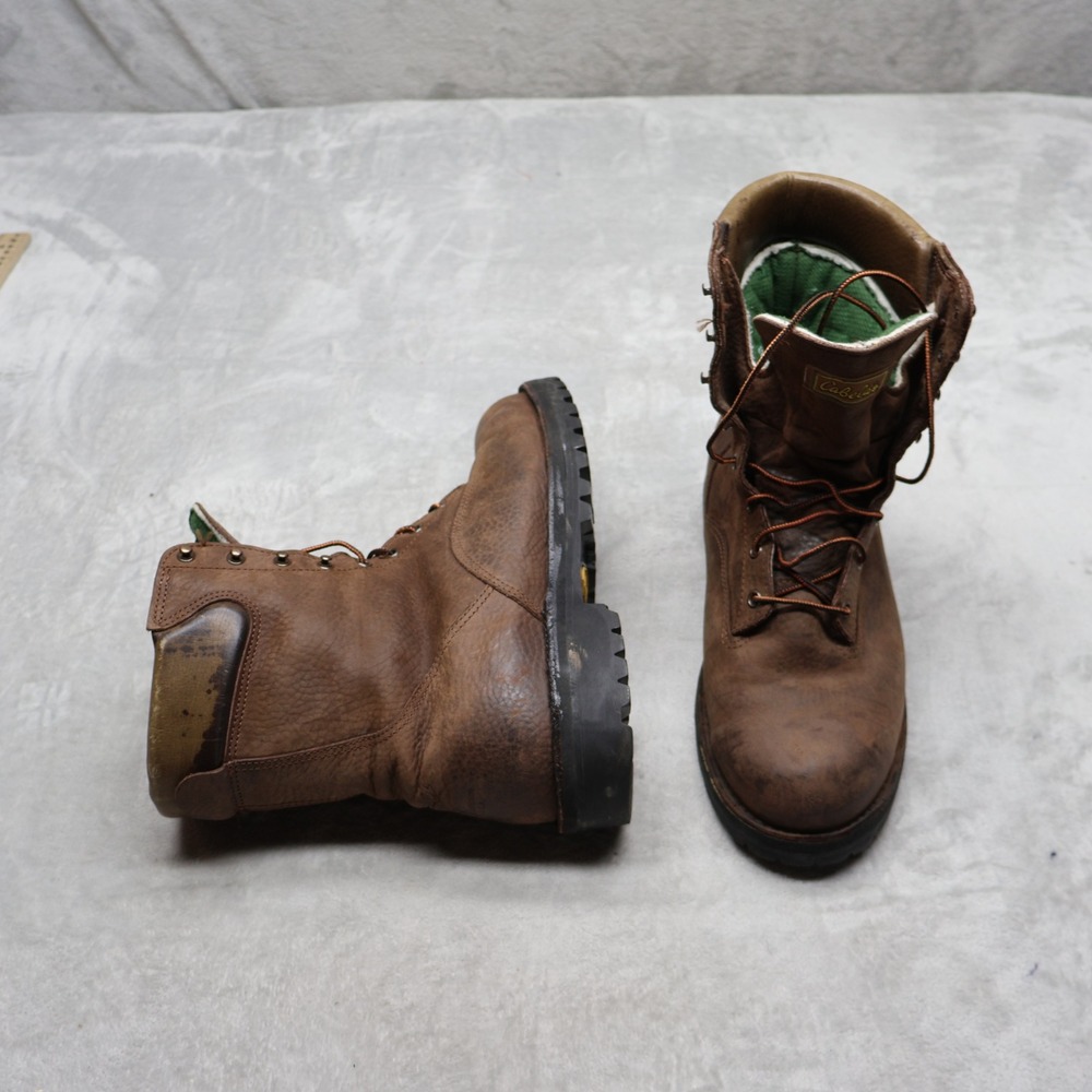 Danner x Cabelas Men 11D Work Boots Brown Leather Insulated Rugged USA Made READ